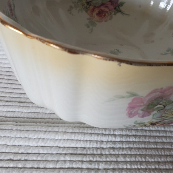 Olde Foley James Kent Ltd Staffordshire England Bowl Spoon Floral Chinese Rose - Picture 12 of 16